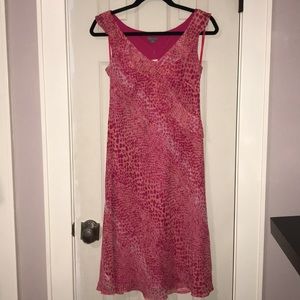 Pink Printed Ruffle Dress